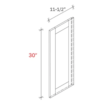 Shaker Natural Deco Door - 30_h Wall Cabinet