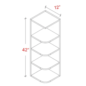 Bevel Blue 12" X 42" Wall Open End Cabinet
