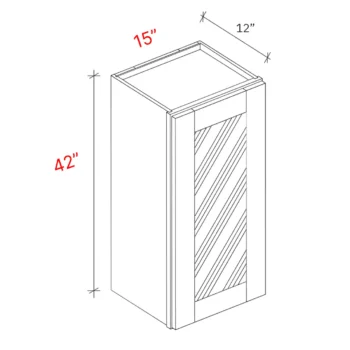 Bevel Blue 15"w X 42"h Clear Glass Door Wall Cabinet (Matching Interior)