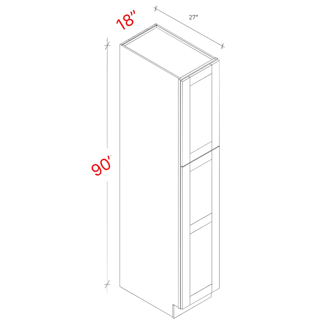 Bevel Blue 18"w X 90"h X 27"d Pantry Cabinet (No Roll Trays Included)