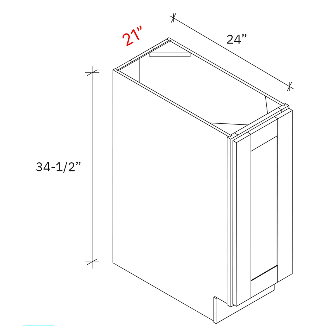 Bevel Blue 21"w Base Cabinet - Full Height