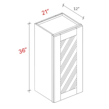 Bevel Blue 21"w X 36"h Clear Glass Door Wall Cabinet (Matching Interior)
