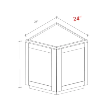 Bevel Blue 24"w Angled End Base Cabinet