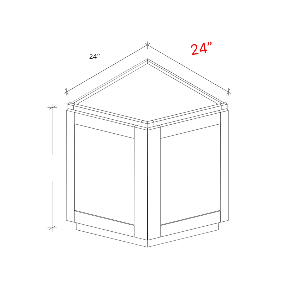 Bevel Blue 24"w Angled End Base Cabinet