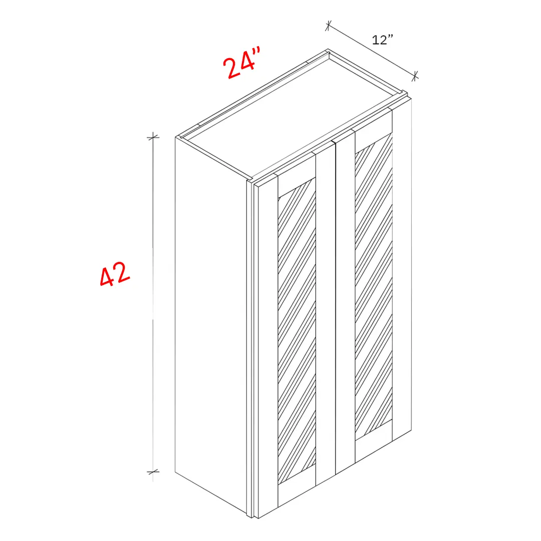 Bevel Blue 24"w X 42"h Clear Glass Door Wall Cabinet (Matching Interior)