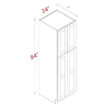Bevel Blue 24"w X 84"h X 27"d Pantry Cabinet (No Roll Trays Included)
