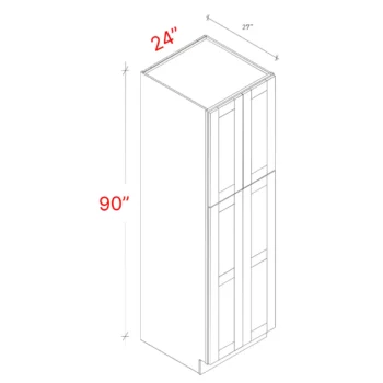 Bevel Blue 24"w X 90"h X 27"d Pantry Cabinet (No Roll Trays Included)