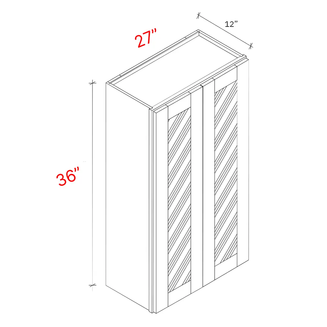 Bevel Blue 27"w X 36"h Clear Glass Door Wall Cabinet (Matching Interior)