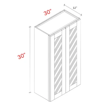 Bevel Blue 30"w X 30"h Clear Glass Door Wall Cabinet (Matching Interior)
