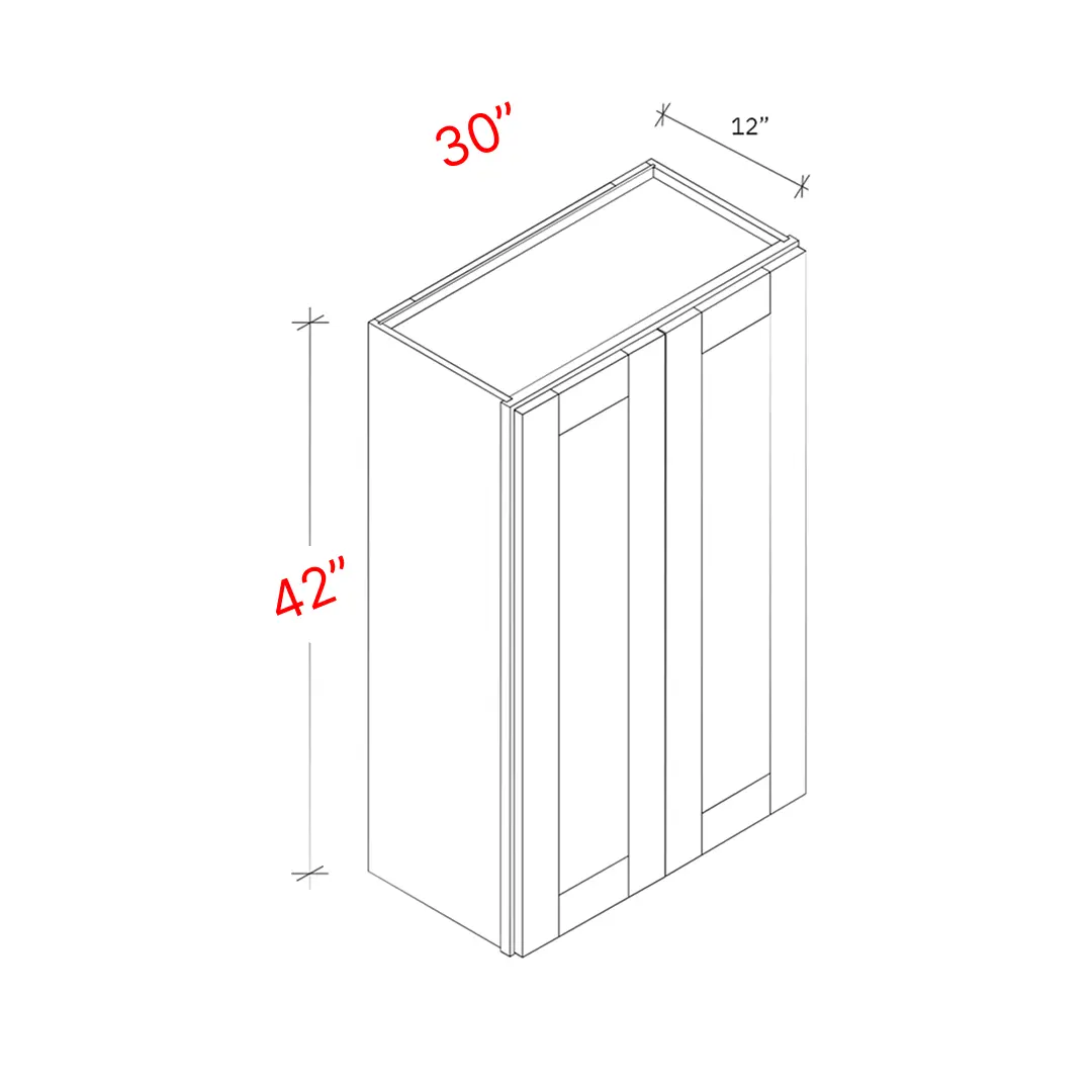 Bevel Blue 30"w X 42"h Wall Cabinet