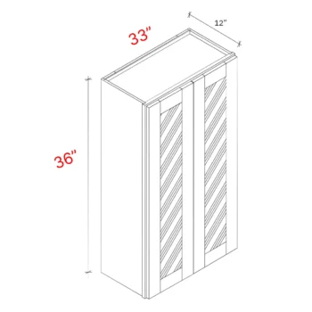 Bevel Blue 33"w X 36"h Clear Glass Door Wall Cabinet (Matching Interior)
