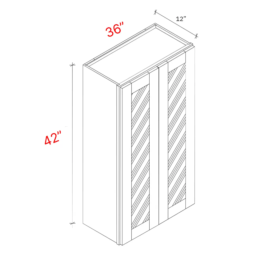 Bevel Blue 36"w X 42"h Clear Glass Door Wall Cabinet (Matching Interior)