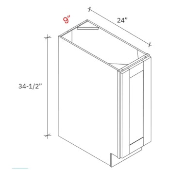 Bevel Blue 9"w Base Cabinet - Full Height