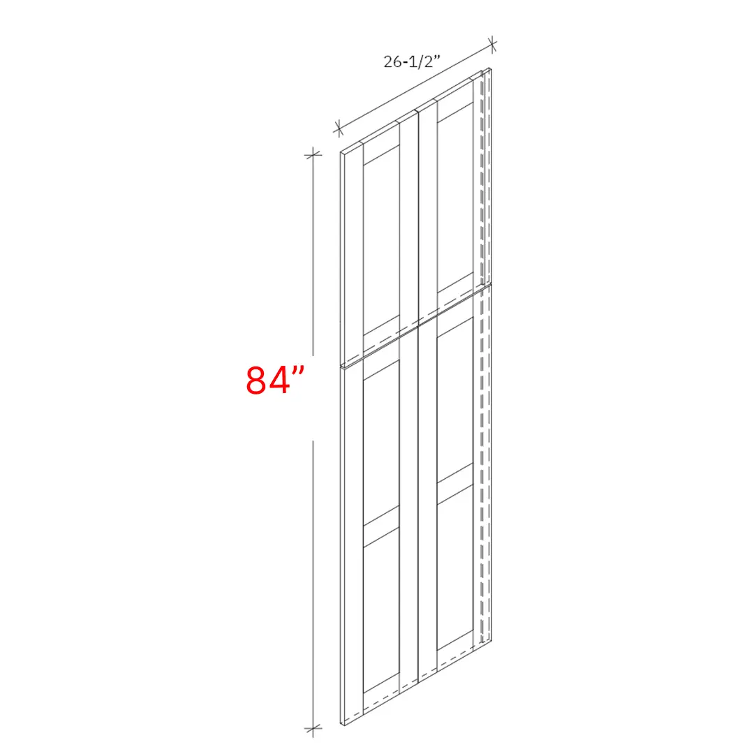 Bevel Blue Deco Door - 84"h Tall Cabinet