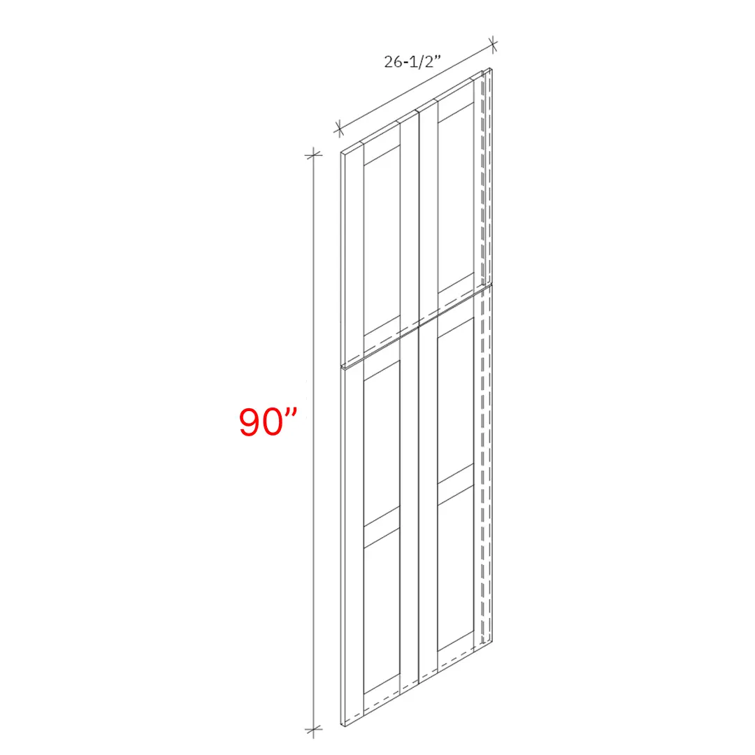 Bevel Blue Deco Door - 90"h Tall Cabinet