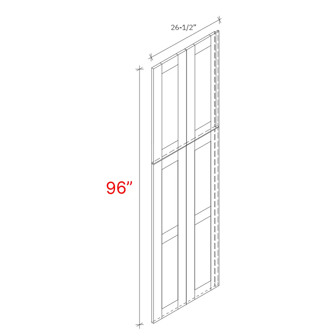 Bevel Blue Deco Door - 96"h Tall Cabinet