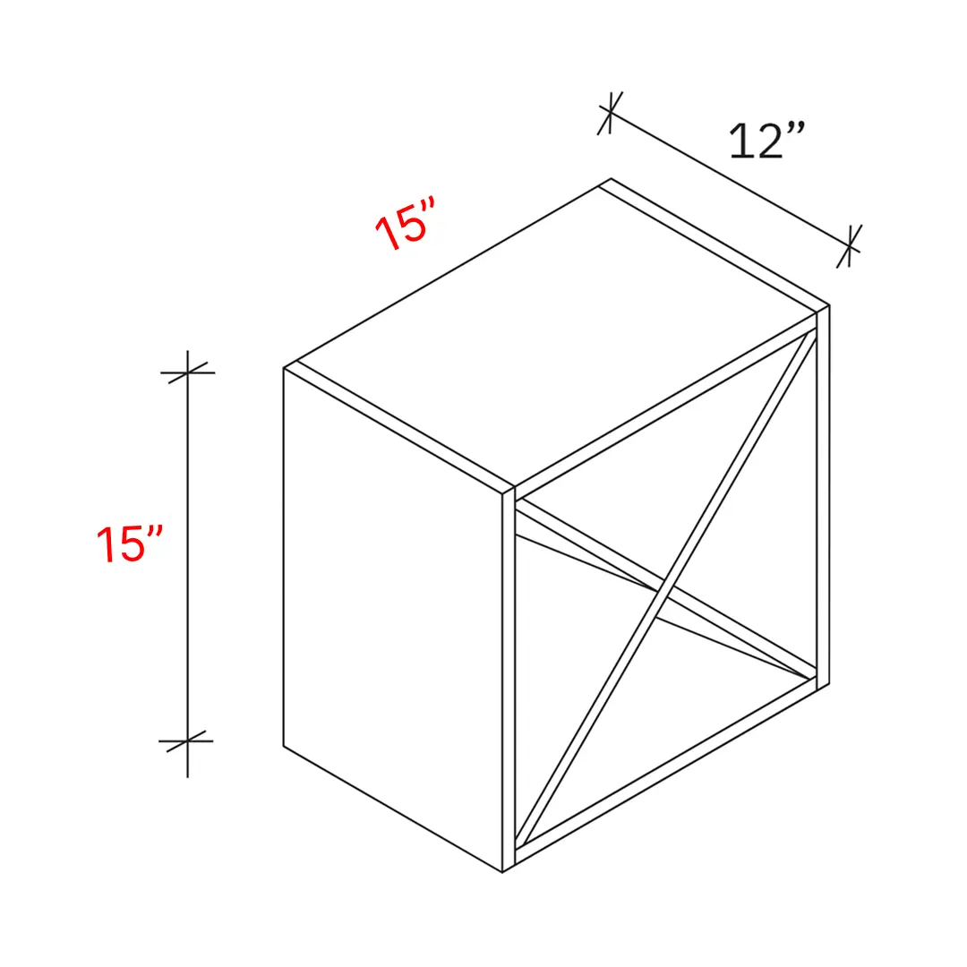 Bevel Green 15" X 15" X Wine Rack