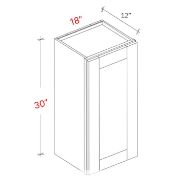 Bevel Green 18"w X 30"h Wall Cabinet