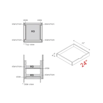 Bevel Green 24" Roll Out Tray