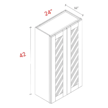 Bevel Green 24"w X 42"h Clear Glass Door Wall Cabinet (Matching Interior)
