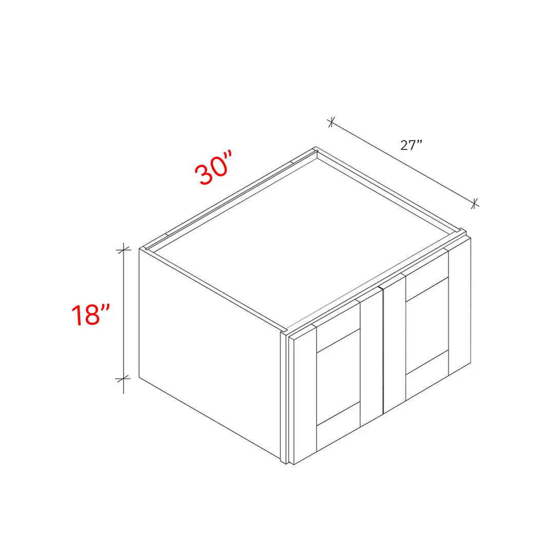 Bevel Green 30"w X 18"h X 27"d Wall Cabinet