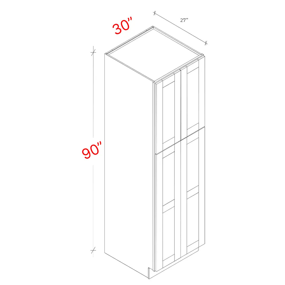 Bevel Green 30"w X 90"h X 27"d Pantry Cabinet (No Roll Trays Included)