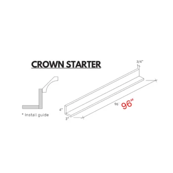 Bevel Green 96" Starter Molding - 4"h x 3"d
