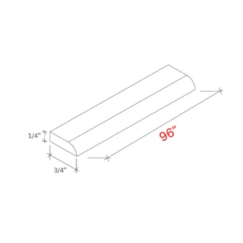 Bevel Green 96"w Scribe Molding