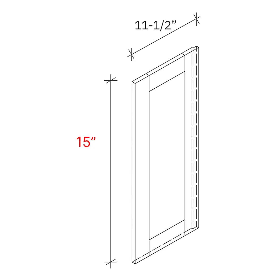 Bevel Green Deco Door - 15"h Wall Cabinet