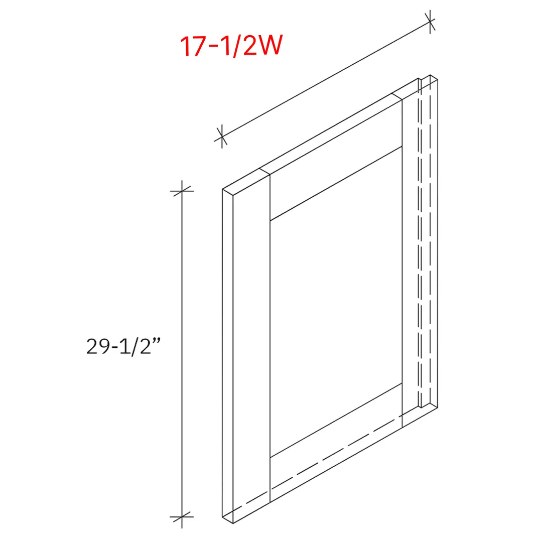 Bevel Green Deco Door - 18" Depth Base Cabinet