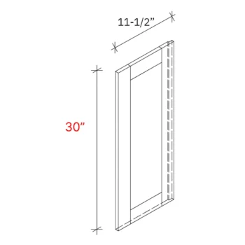 Bevel Green Deco Door - 30"h Wall Cabinet