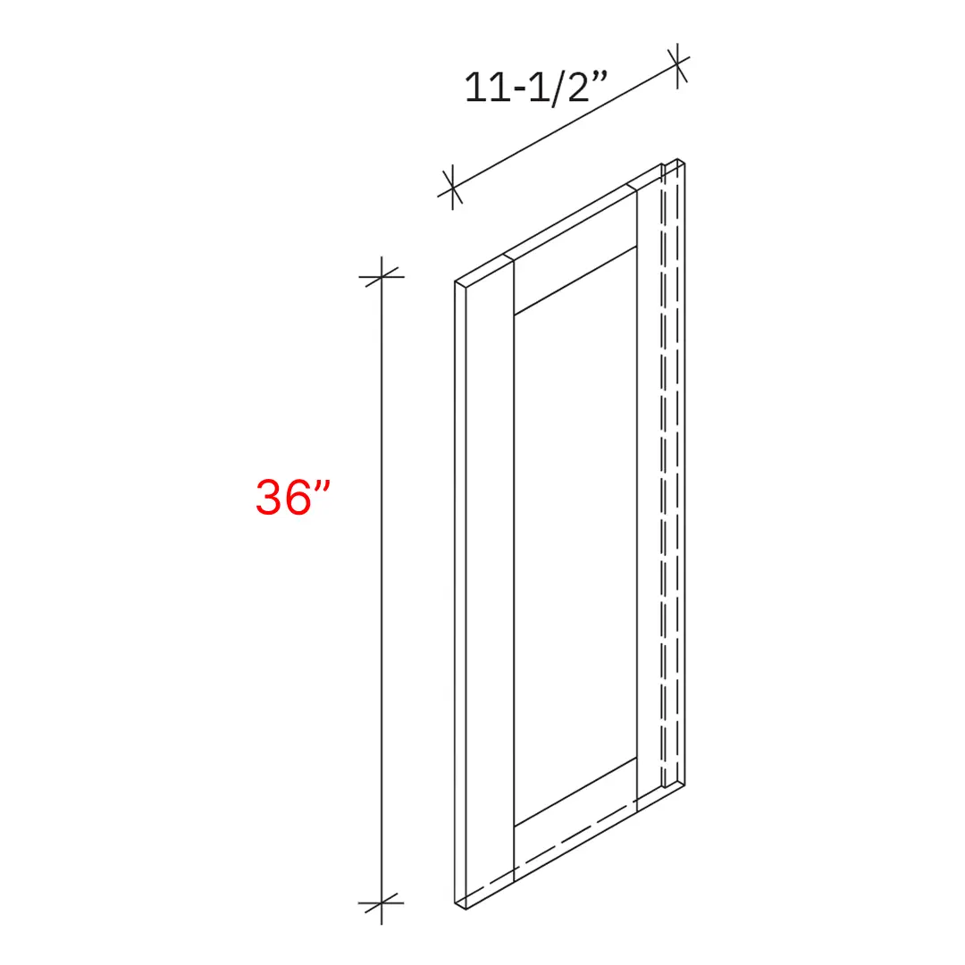 Bevel Green Deco Door - 36"h Wall Cabinet