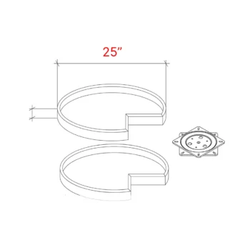Bevel Green Lazy Susan - QTY 2 - Turn Table Inserts For LSB33 + LSB36