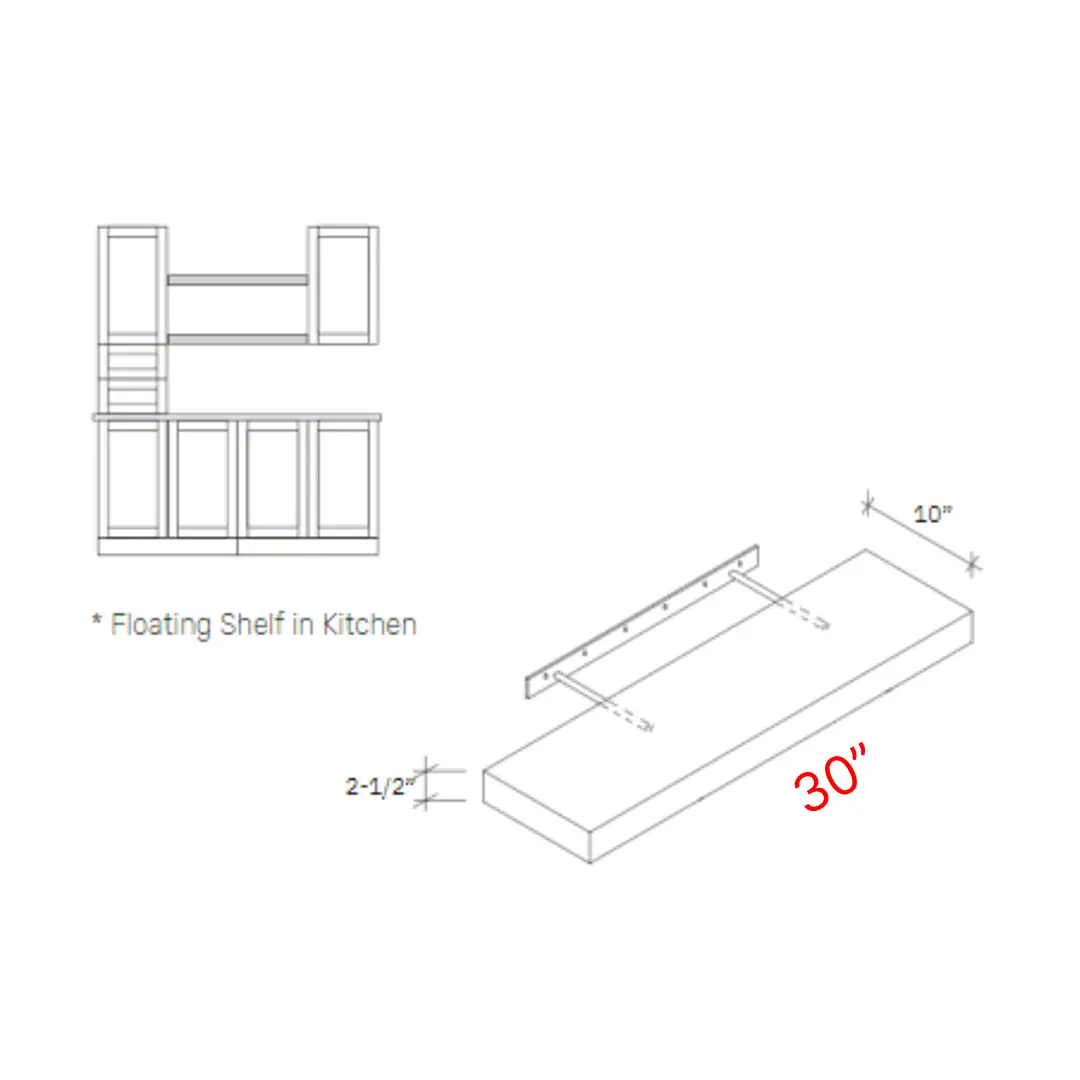 Bevel White 30"w X 2 1/2"h Finished Floating Shelf