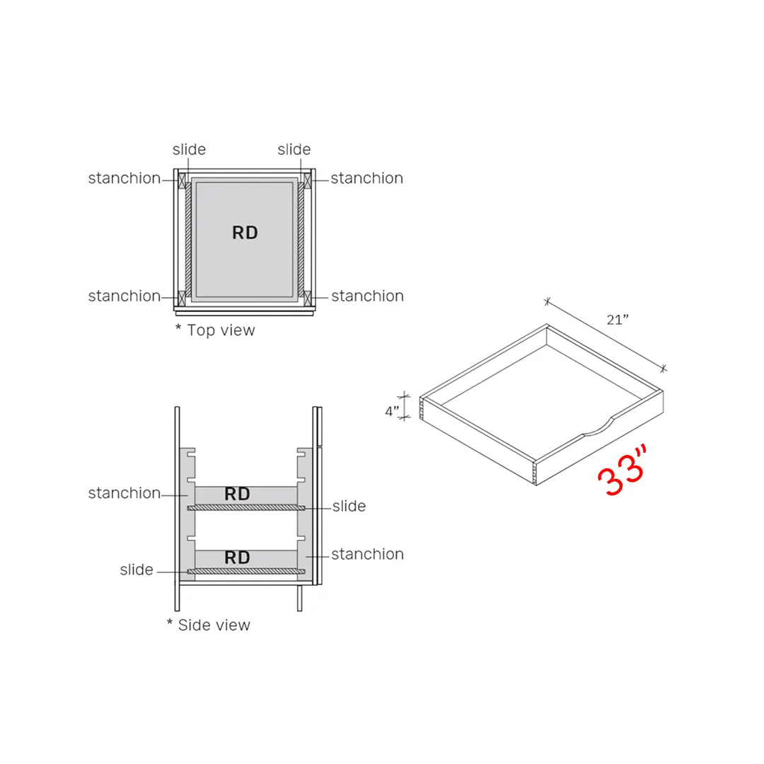 Bevel White 33_ Roll Out Tray