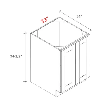 Bevel White 33"w Base Cabinet - Full Height