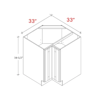 Bevel White 33"w EZ Reach Base Corner Cabinet (Lazy Susan Trays - Not Included)