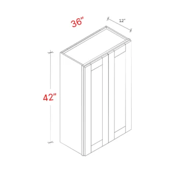 Bevel White 36"w X 42"h Wall Cabinet
