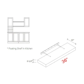 Bevel White 36"w X 2 1/2"h Finished Floating Shelf