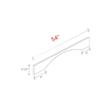 Bevel White 54w X 5 1 2h Shaker Arch Valance
