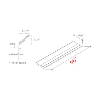 Bevel White 96w Traditional Crown Molding - 3 1 2 Finished Height