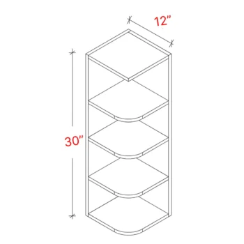 Shaker Driftwood 12_ X 30_ Wall Open End Cabinet