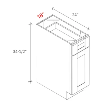 Shaker Driftwood 18_w Base Cabinet - Full Height