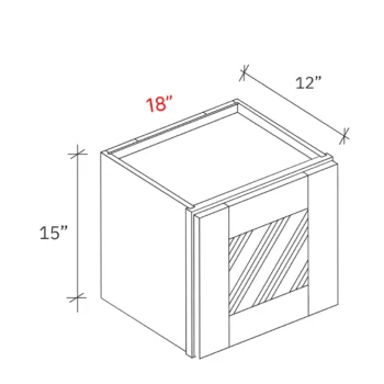 Shaker Driftwood 18_w X 15_h Clear Glass Door Stacker Cabinet (Matching Interior)