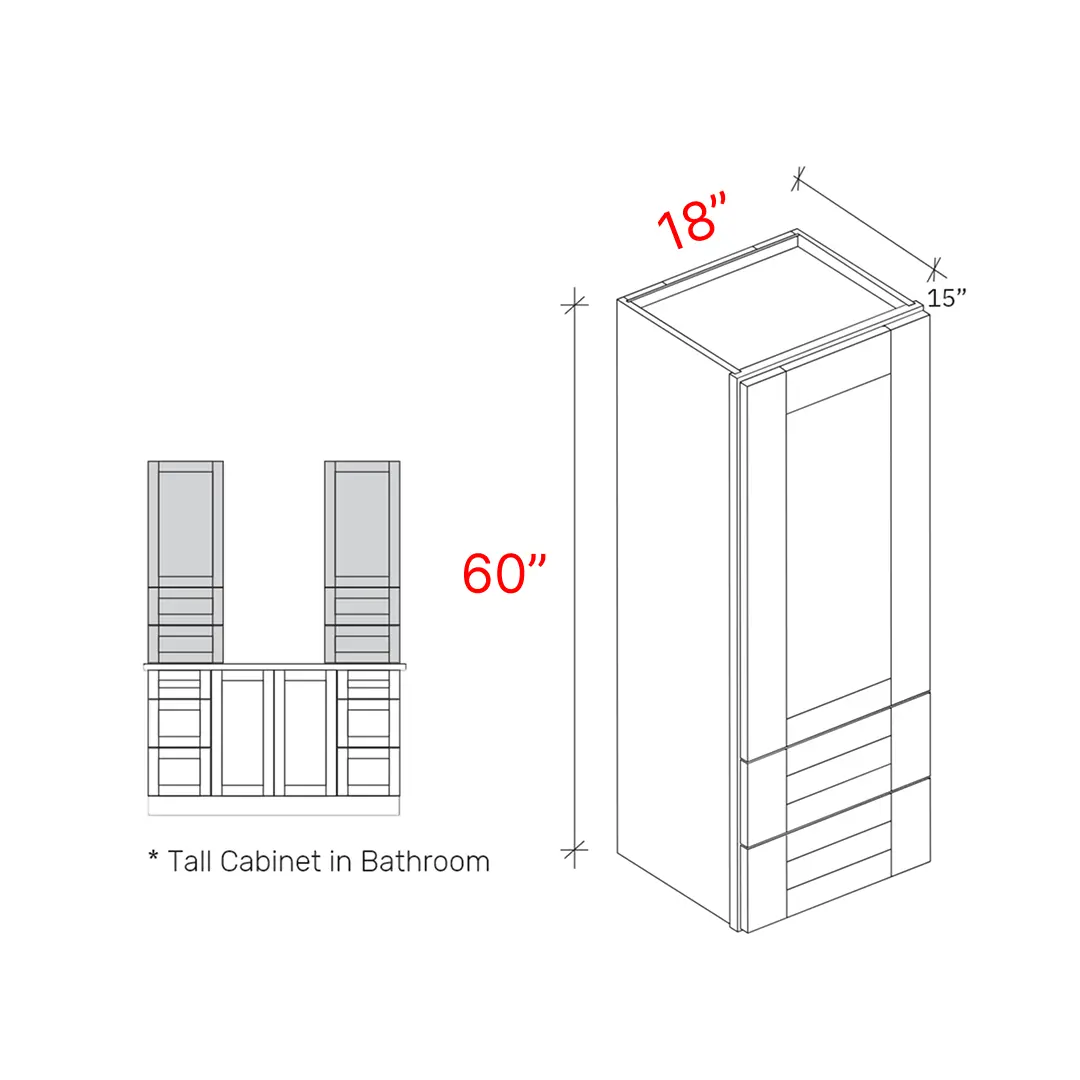 Shaker Driftwood 18_w X 60_h X 15_d Counter Wall Cabinet