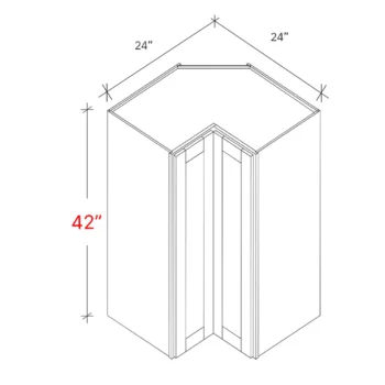 Shaker Driftwood 24_w X 42_h Pie Cut EZ Reach Corner
