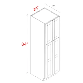 Shaker Driftwood 24_w X 84_h X 27_d Pantry Cabinet (No Roll Trays Included)