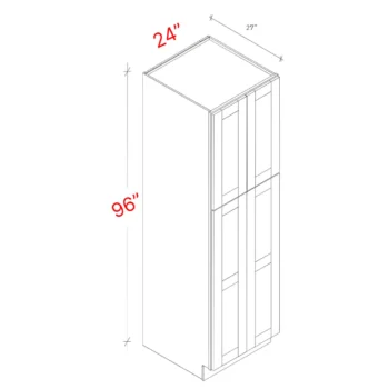 Shaker Driftwood 24_w X 96_h X 27_d Pantry Cabinet (No Roll Trays Included)