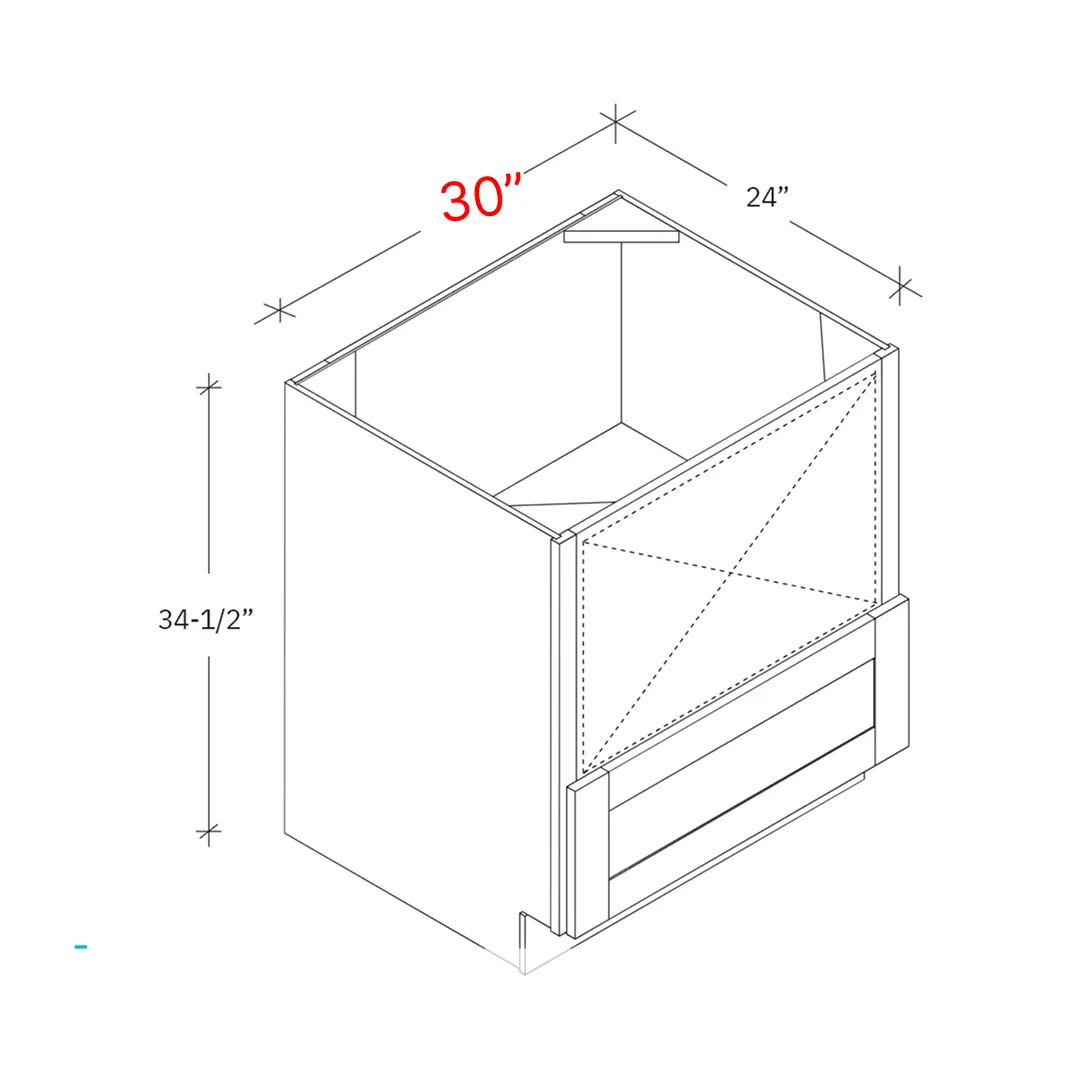 Shaker Driftwood 30_w Base Microwave Cabinet (Installer to Modify Cutout)