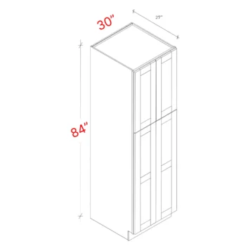 Shaker Driftwood 30_w X 84_h X 27_d Pantry Cabinet (No Roll Trays Included)
